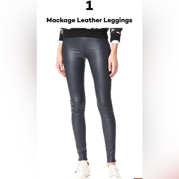 Mackage Stretch Leather Leggings Pants in Blk - Picture 8 of 11